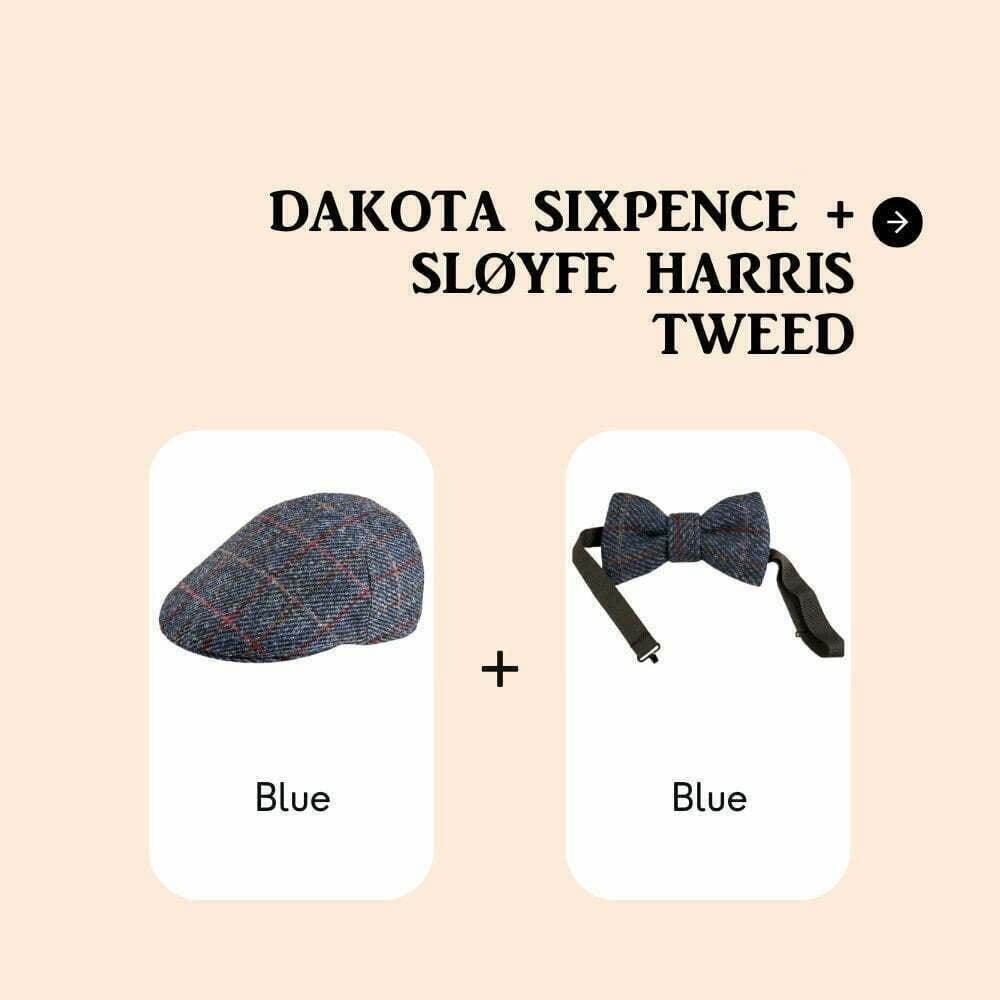 Dakota Sixpence Harris Tweed + Faustmann Sløyfe Harris Tweed - , , Hattebutikken.no